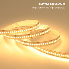 BENLUN 24V LED Strip Light 65.6ft (2 Rolls of 32.8ft), 3000K Warm White Super Bright 15W/M LED Tape Light Cuttable Flexible with Plug and Power Supply for Bedroom, Office, Commercial