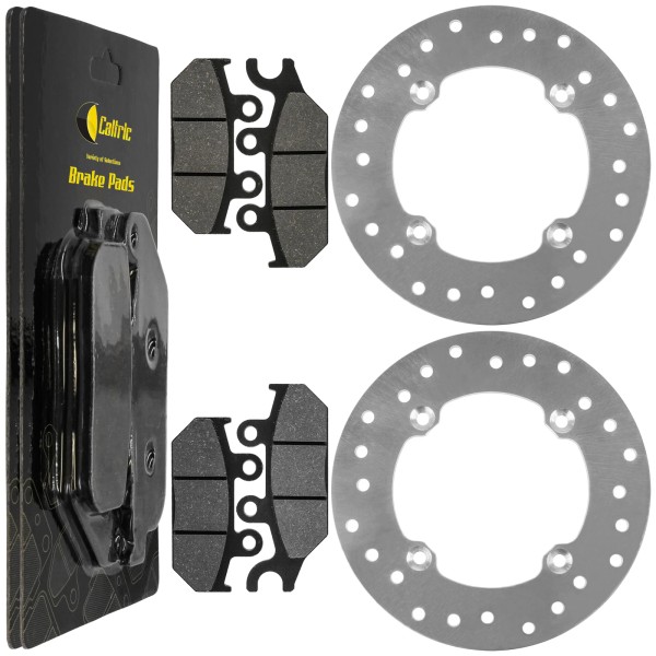 Caltric Front L/R Brake Discs with Brake Pads for Can-Am