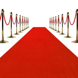 Red Carpet Runner for Partys, 3x10 Feet 450 GSM Extra Thick Non-Slip Waterproof Aisle Rug for Weddings, Events, Banquets, Hollywood Runway & Proposal