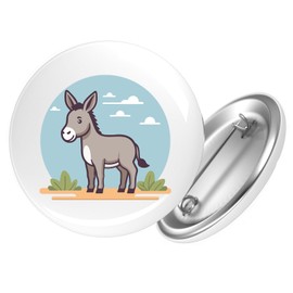 Huuraa Button Cute Donkey Comic Gift Size 25 mm Cute Donkey Gift Idea