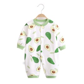 Vinesen Preemie Baby/Toddler Boys' and Girls' One-Piece Organic Cotton Jumpsuit Snap Closure Lemon Printed Romper 6-9 Months Avocado