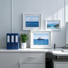 Szyeequoo A4 Frame-2ps,A4 Picture Frame with Mount for Tabletop,Photo Frame for Wall & Desk,Matted to A5,Horizontal & Vertical Picture Frames,21X29.7CM Photo Frames,White