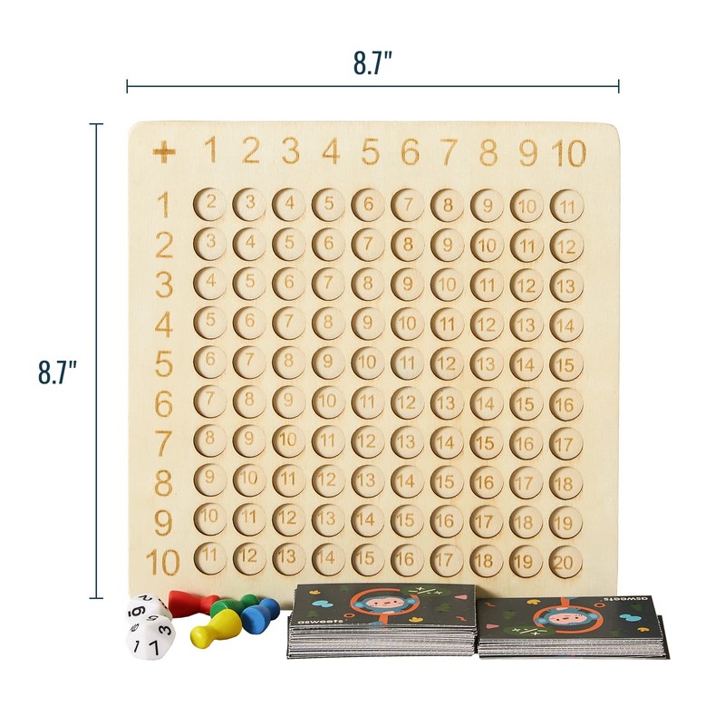 Asweets 2 in 1 Wooden Montessori Multiplication Addition Board Game