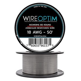 WIREOPTIM - 18 AWG - Nichrome 80 Resistance Wire - 50 Feet