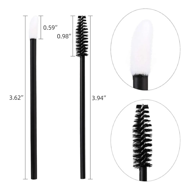 Desechables Para Pestañas Y Labios Y Delineador De Ojos Negro