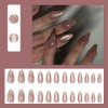 Almond Press on Nails Cat's Eye Fake Nails Medium False