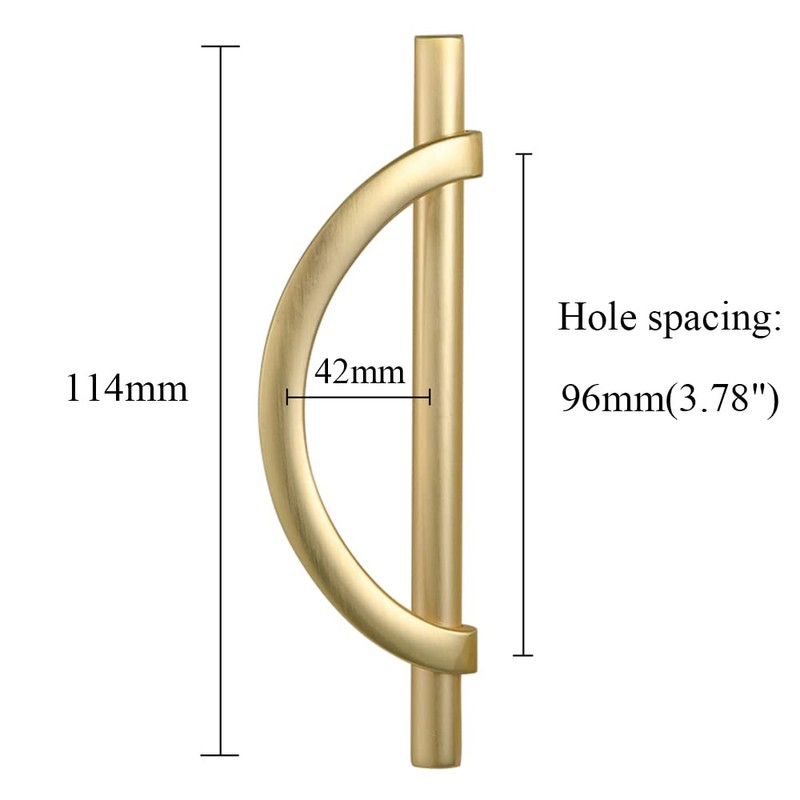 DAPANIY Brushed Gold Cabinet Pulls Drawer Pulls, Half Moon Shape