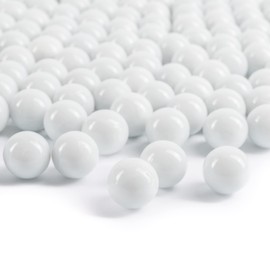 Galashield White Marbles for Vases | Glass Beads Bulk Fillers, Round 1lb (Approx. 80 pcs)