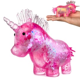 ZTATU Unicorn Squishy Toys for Kids, Stress Balls for Adults & Kids, Autism Sensory Toys Squishy Sugar Ball, Unicorn Party Favors Stress Relief Toy for Office, Travel, Easter Basket Stuffers (Pink)
