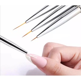 NiDa Kit De 4 Pinceles Liner Fino Mano Alzada Art Uñas Gel