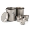 Titanium Tea Pot Cups Set Outdoor Camping Tea Service Lightweight