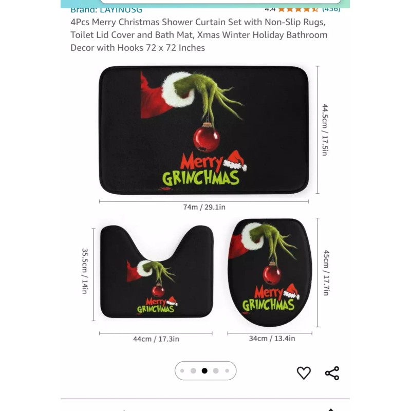 Unbranded the Grinch 4pc bathroom set - Black** new in