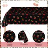 Zaypsot 3Pcs Cheetah and Cherry Birthday Decorations Tablecloths, Red and