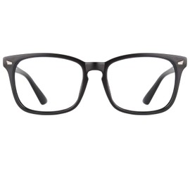 GQUEEN Fashion Glasses Non Prescription Fake Glasses for Women Men Clear Lens Square Matte Black, 201582