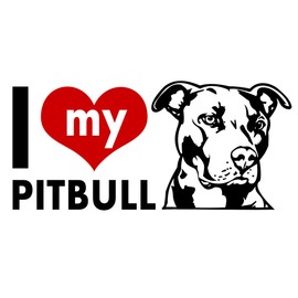 WitnyStore I Love My Pitbull - Multisurface Vinyl Decal - Durable and Waterproof Dog Lover Stickers for Cars Trucks RVs Boats Windows Lockers and More - 2.5" W x 5" L