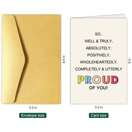 Chenive So Proud Of You Card, Graduation Card, Congratulations on Grad Card, Congrats Card, New Job Card, Promotion Card, Well Done Card
