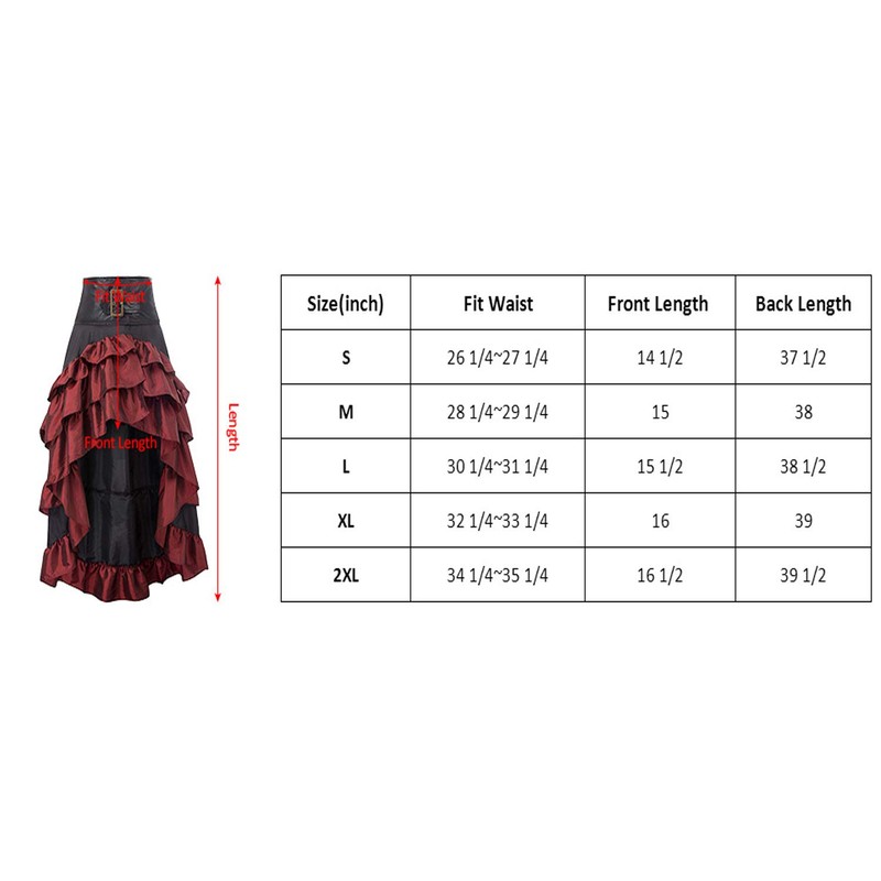 Women's Steampunk Gothic Black Lace Long Skirts