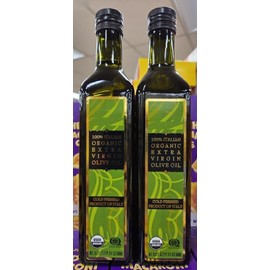 Trader Joe 100% Italian Organic Cold Pressed Extra Virgin Olive Oil 16.9fl oz 500ml (2 Bottles)