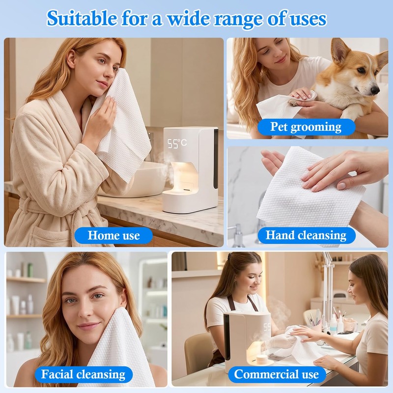 Hot Towel Warmer Machine, 5-Second Instant Heating to 55°C (131°F),