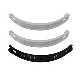 Set of 3 Banana Clips Hair Combs 2 White 1 Black (Motique Accessories)