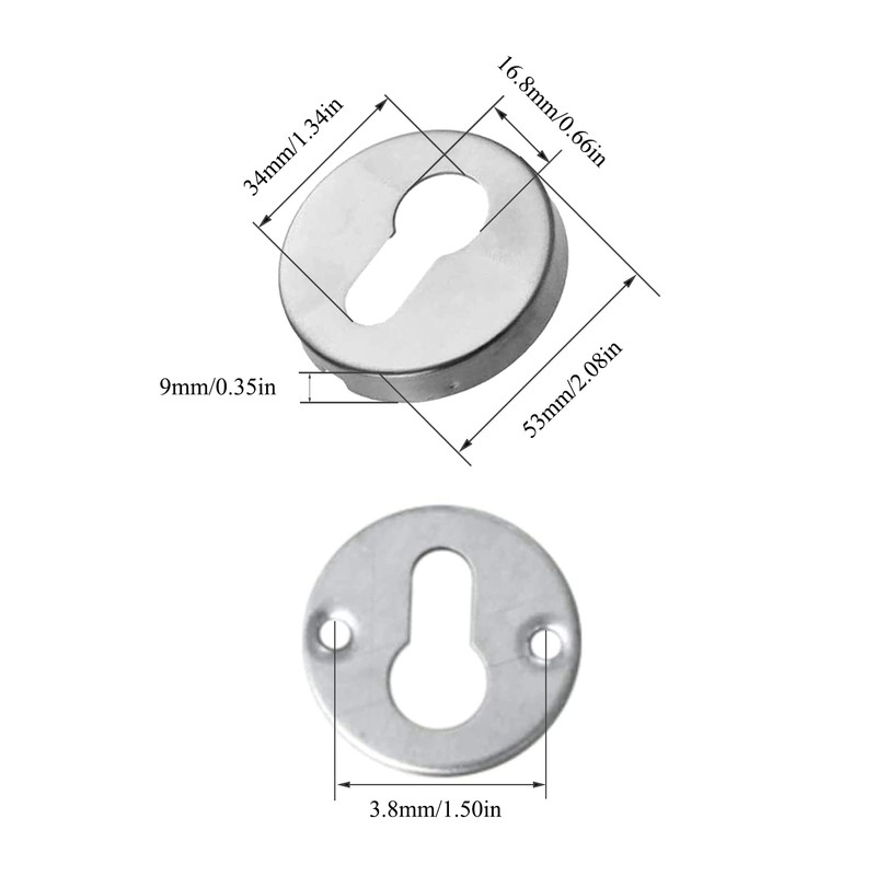 OHYER Set of 2 Key Escutcheon Keyhole Cover Rosette Stainless