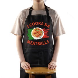 JNIAP Meatball Cooking Apron - Meatball Lover Gifts - Italian Apron, Meatball Ap, One Size (Adjustable)
