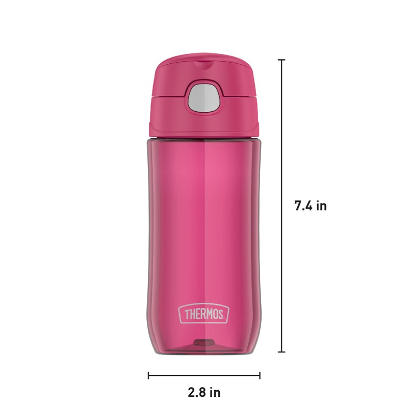 THERMOS FUNTAINER 16 Ounce Plastic Hydration Bottle with Spout, Raspberry