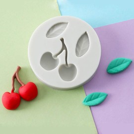 Cute Mini Cherry Funny Leaves DIY 3D Silicone Mold Making Ice Blocks Candy Fondant Chocolates Soaps Cakes Mousse Jelly Candle Decorating Tool Accessories