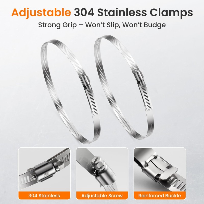 QILIPSU Pole Mounting Kits, 304 Stainless Steel 6.9" x 1.9"