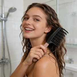 2Pcs Double-Row Wide Tooth Curling Comb,Detangling Comb with Double Row Wavy Tooth for Curls Unisex Anti-Pull Scalp Massage Showercomb for Hair Care Hairdressing Styling Tool