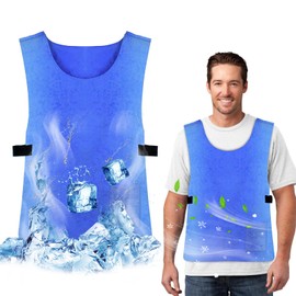 Ice Vest, Adjustable Cooling Vest, Men's Cooling Vest, Ice Cooling Vest, Summer Heat Resistant Cooling Vest, Evaporative Cooling Vest, PVA Waterproof Ice Vest, Work Vest for Men Women Outdoors, Blue