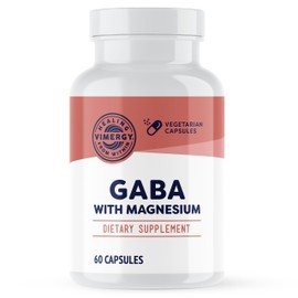 VIMERGY Vimergy GABA with Magnesium C Supports Nervous System Function C Promotes Relaxation C Kosher, Vegan & Gluten-Free C 60 Capsules