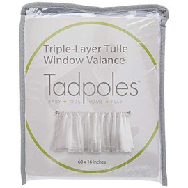 Tadpoles Multi-Layered Tulle Curtain Panel | 63" x 42" | 100% Polyester Panels, 80% Polyester & 20% Cotton Lining | Wrinkle-Free & Fade-Resistant Fabric | Ideal for Nursery, Bedroom, & More | White