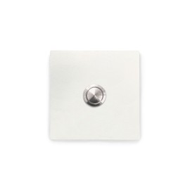 KTC-Home Premium Doorbell Traffic White - Curved Push Button - Size: 8 x 8 cm - RAL 9016 - UV and Weather Resistant - Powder Coated
