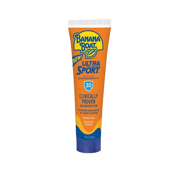 Banana Boat Ultra Sport Reef Friendly Sunscreen Lotion, Broad Spectrum SPF 30, 1 Ounce TSA Approved - Pack of 24