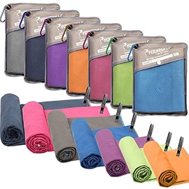 SYOURSELF Microfiber Towels,Travel Towel,Camping Towel-Quick Dry Super Absorbent Sweat Towel,Compact Backpacking Towel for Gym,Fitness,Hot Yoga,Workout+Travel Bag(S,M,L,XL)