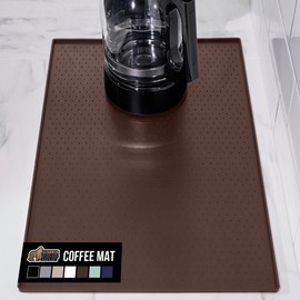 GORILLA GRIP Silicone Coffee Mat, Espresso Bar Essentials, 11.5x18.5, Brown