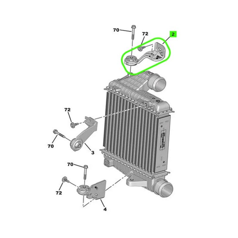 Intercooler Radiator Bracket Upper Holder for Citroen C5 Aircross 9803779180