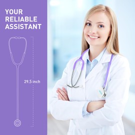 SCIAN Double Head Stethoscope for Nurses, Doctors, Medical Students, Home Use, Classic Stainless Steel Cardiology Stethoscope with Accessories and Carry Bag, Shimmering Purple Tube