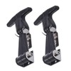 Baluue Catch Flexible T-Handle Hasp Elastic Stainless Steel Rubber Hood T-Handle Draw Latches T-Handle Hasp with Brackets for Tool Box, 2pcs