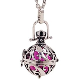 OUTLETISSIMO® ET89 Angel Caller Harmony Ball Pendant Necklace Fuchsia 2.6cm Chain ET89 Unica Zamak No, zamak, No