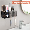 HarJue Adhesive Toothbrush Holders for Bathroom, Wall Mounted Toothbrush Organizer