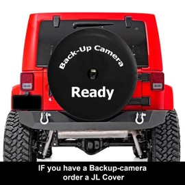 Funny Spare Tire Wheel Cover for Camper SUV Trailer Truck RV JP Thick PVC Leather | The Wave is Real Offroad Black 32 Inch with Backup Camera Hole