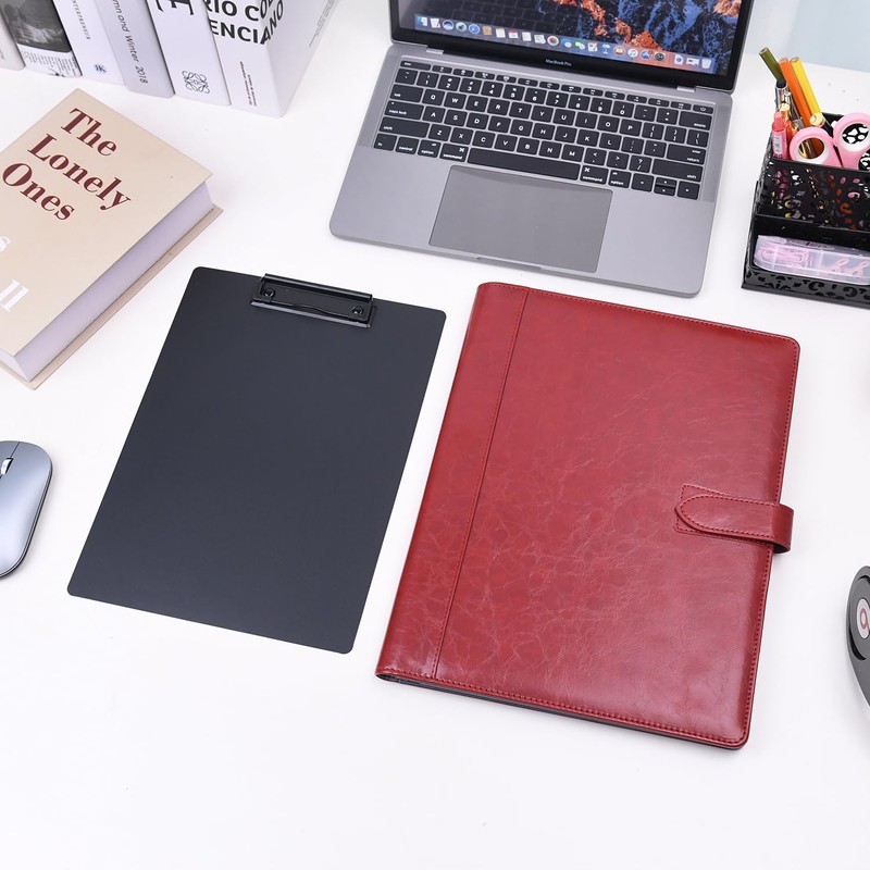 Wason Leather Portfolio Case A4 with Clipboard Notepad Forms Holders