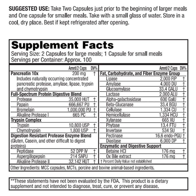 Dr. Tennant's Digestive Enzymes | Support for Large Holiday Meals