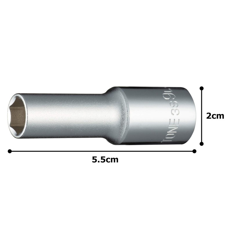 TONE Deep Socket (6 Angle) 3S-09L Drive Angle 0.3 inch
