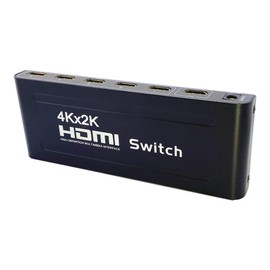 HDMI Switch 4K 1080P HDTV 5 in 1 Out Aluminum with Remote Control Power 5 Port - axGear