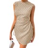 Acelitt Khaki Polka Dot Dress for Women 2025 Spring Summer