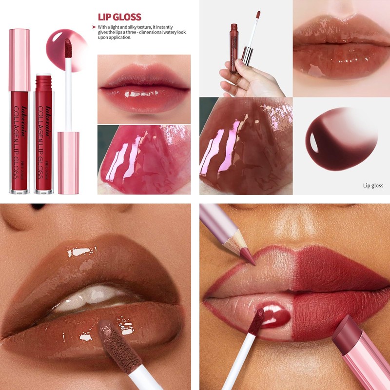 3 Pcs Matte Lipstick Lip Liner Stain Pencil Set with