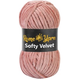 Rome Yarn Softy Velvet Yarn 100g - 120m 100% Micro Polyester Chenille Yarn Velvet Lux Yarn Chunky Yarn Soft Yarn Fluffy Yarn Bulky Yarn Thick Yarn (1 Ball, 939 Dark Powder)